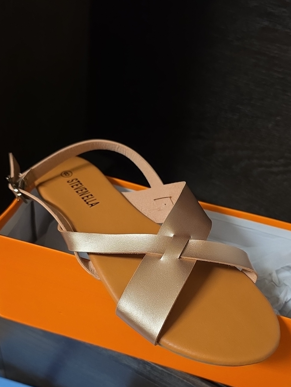 Nwt Rose Gold Crisscross Slingback Sandals